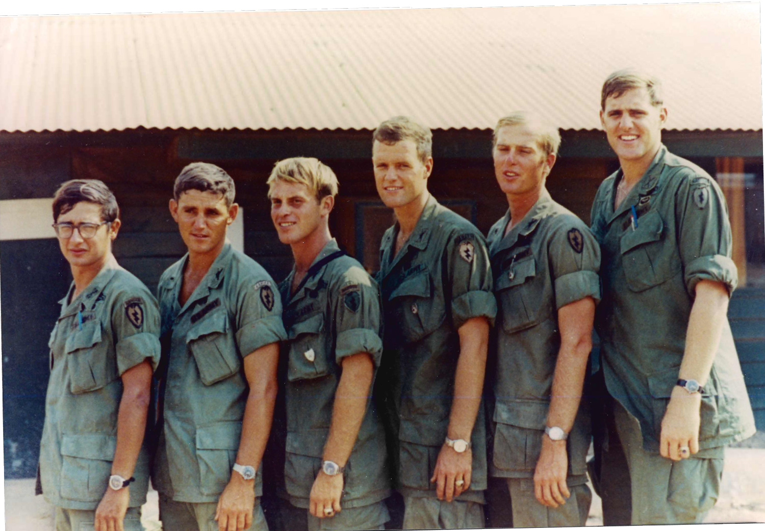 Rick Whitaker (second from right) with West Point classmates in Vietnam, 25th Infantry Division, March 1971