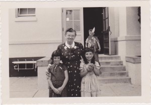 Phyllis and Bonnie Lockhart with Miss McVey Hoover School